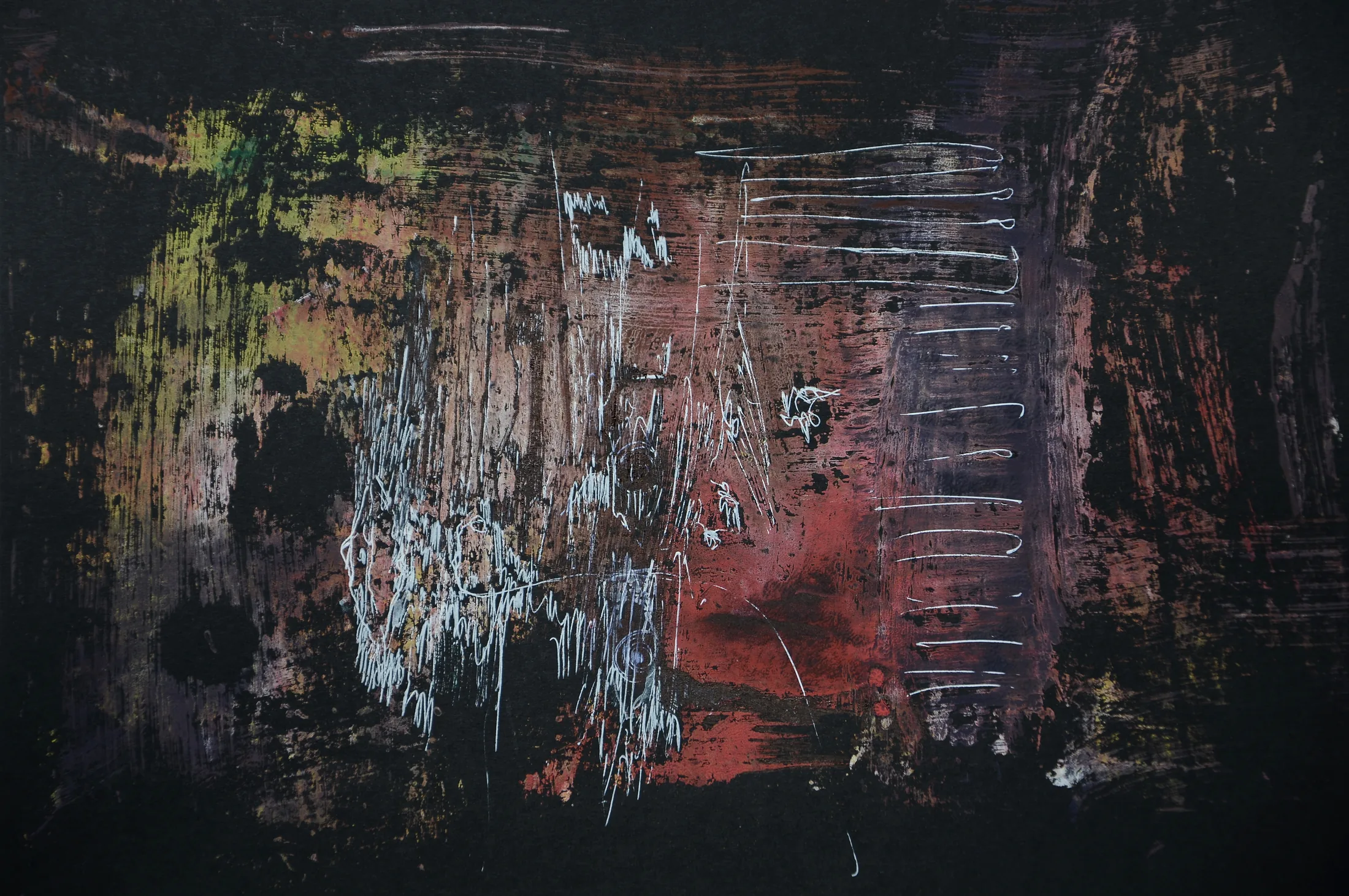 o.t.,acryl auf schwarzem papier ,din a 4 ,2015